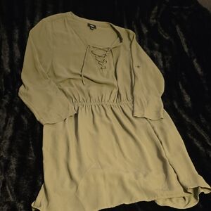 Mossimo Supply Co. Sage Lace-Up Mini Dress